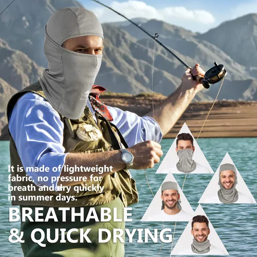 Vista 5 de Pasamontañas con protección solar UV, transpirable, máscara de cabeza completa para hombres y mujeres, esquí, ciclismo