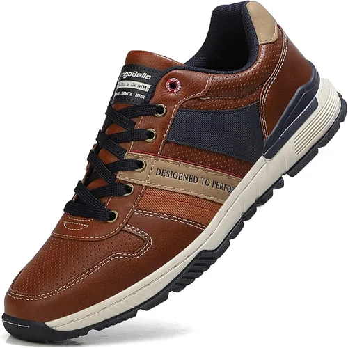 AX BOXING Zapatos casuales para hombre, cómodos, de piel sintética, a la moda, transpirables, de caña baja, para caminar, b_marrón, 10.5