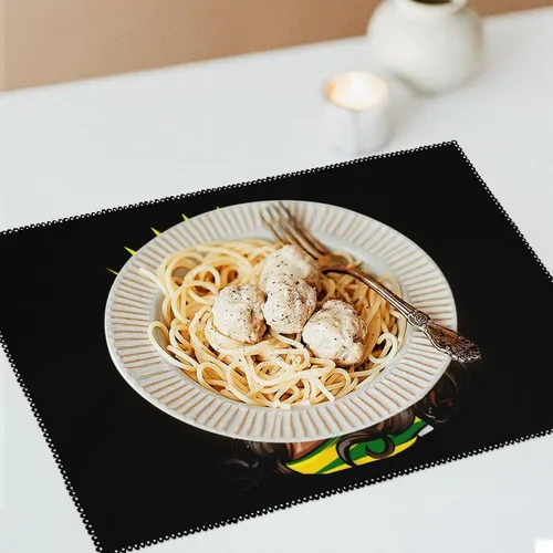 Vista 6 de Jamaican Black Women Placemats Set of 6 Resistant Table Mats Washable Place Mats for Dinner Party Table Decoration