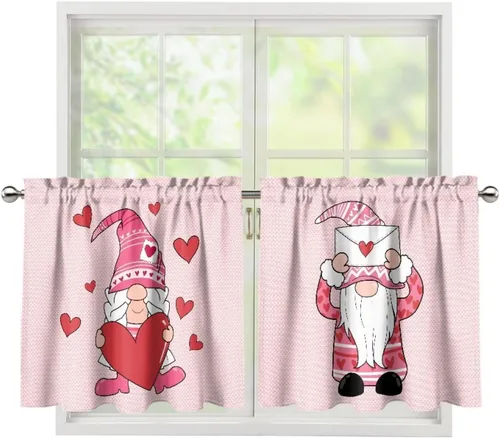 Vista 41 de Highland Cow Curtain Tiers for Valentine's Day Small Window Curtains Room Darkening 27.5'' X 24' 2 Panels