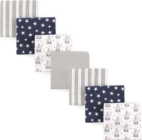Vista 206 de Hudson Baby Unisex Baby Cotton Flannel Receiving Blankets Bundle, Bonjour, One Size (Pack of 2)