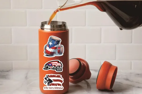 Vista 5 de The Original Puerto Rico - Juego de calcomanías de vinilo impermeable, calcomanías para casco duro, Boricua, Coqui, El Morro, parachoques