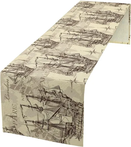 Vista 10 de Camino de mesa de lino de algodón, cuchillo de cocina occidental, tenedor, colección de mesa rectangular, desierto salvaje oeste americano