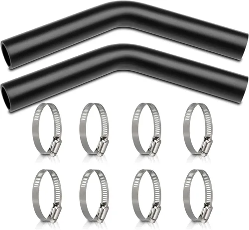 Vista 8 de Manguera de cuello de llenado de combustible de gasolina con 4 abrazaderas de manguera, manguera de combustible de 1 1/4 pulgadas de diámetro