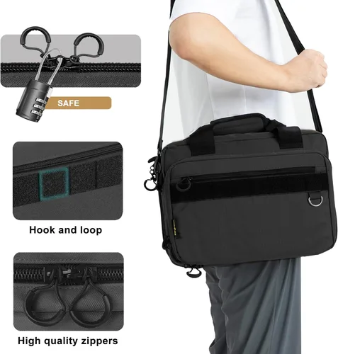 Vista 5 de PROFOCUS Bolsa de gama para pistolas y munición con cremalleras bloqueables