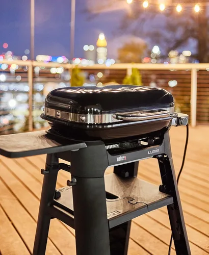 Vista 11 de Weber Lumin - Parrilla de barbacoa eléctrica compacta para exteriores, color negro - Ideal para espacios pequeños como patios, balcones y terrazas
