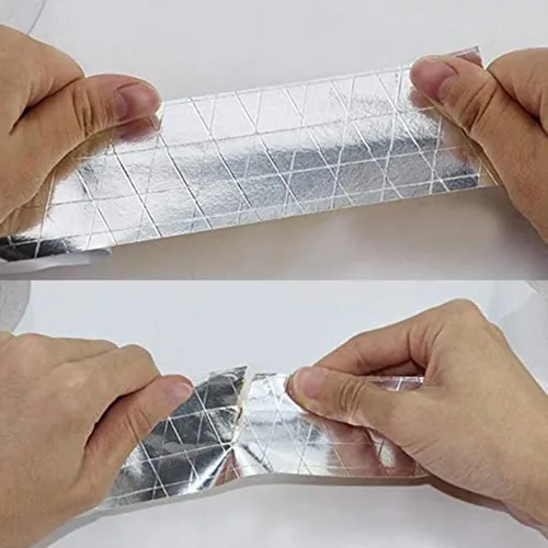 Vista 4 de Cinta de papel de aluminio de fibra de vidrio HAOT reforzada autoadhesiva cinta reflectante de calor resistente al aislamiento de alta temperatura