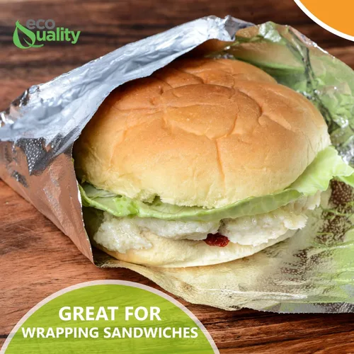 Vista 5 de Hojas de aluminio de alta calidad precortadas, 2000 unidades, 12 x 10.75 pulgadas, para restaurantes, almuerzo, comida para llevar, bolsa