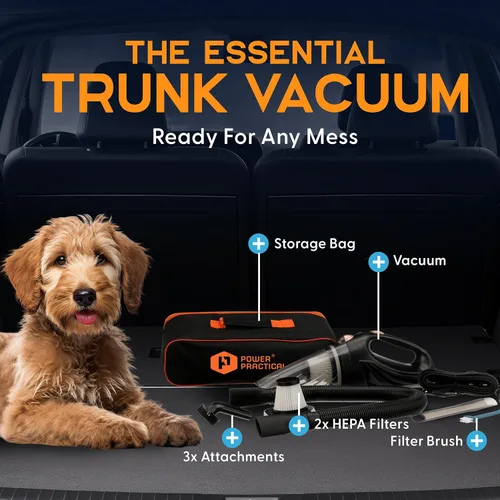 Vista 7 de THISWORX - Aspiradora de automóvil portátil, de alta potencia, con 3 accesorios, cable de 16 pies y bolsa, 12 V, kit de accesorios para automóviles