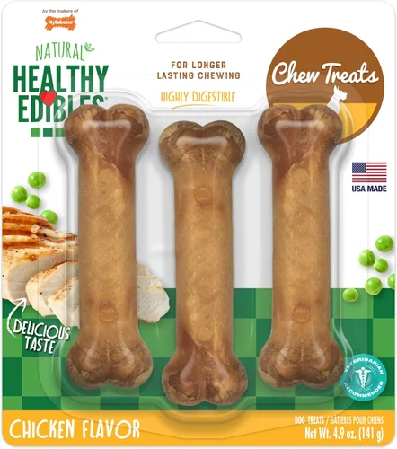 Vista 19 de Nylabone Healthy Edibles Natural Dog Chews - Golosinas masticables de larga duración con sabor a tocino para perros, pequeños/regulares (1 unidad)