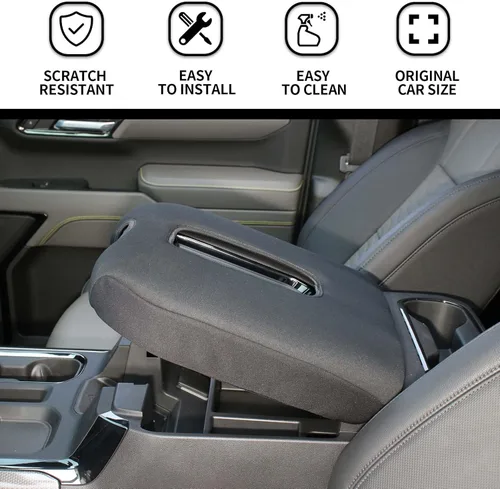 Vista 3 de Hoolcar Funda para reposabrazos de consola central, compatible con Chevrolet Silverado y GMC Sierra 2019-2023, Chevy Suburban 2020-2023, accesorios