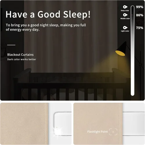 Vista 2 de Easy-Going - Cortinas opacas para dormitorio, aislamiento térmico sólido con ojales, cortinas de ventana para reducción de ruido, cortinas