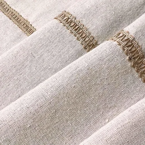 Vista 4 de Cenefa de lino de algodón para ventanas con ribete de encaje de arpillera rústica de 12 pulgadas, cenefa de cocina con bolsillo para barra, cortina