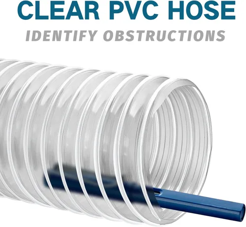 Vista 5 de Qucship Manguera de Recolección de Polvo de PVC Resistente de 2-1/2 pulgadas x 10 pies, Resistente a Pinchazos, Manguera Flexible de Humos de PVC