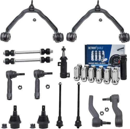 Vista 130 de Detroit Axle - Kit de suspensión RWD Front End de 16 piezas para Chrysler 300 Dodge Charger Challenger 11-14, 6 brazos de control, 4 barras
