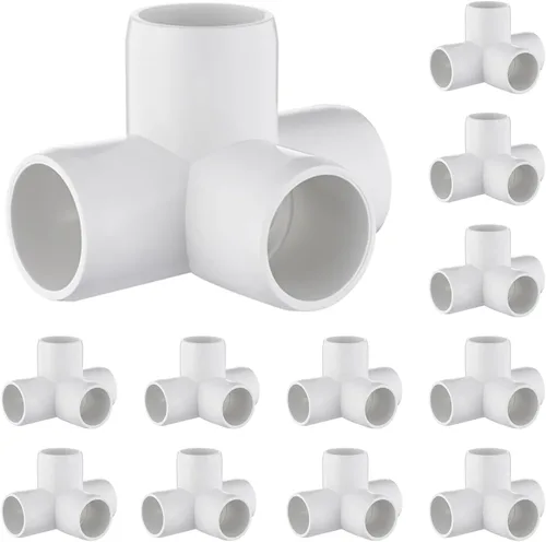 Vista 18 de Paquete de 12 accesorios de codo de 45 grados de PVC de 1 pulgada, conector de tubo de 2 vías de grado para muebles para construcción de estanterías