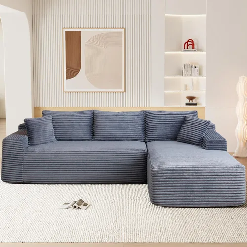 Vista 13 de Sofás seccionales de nube deshuesada de 95 pulgadas para sala de estar, cómodo y esponjoso sofá de espuma viscoelástica en forma de L, sofá modular