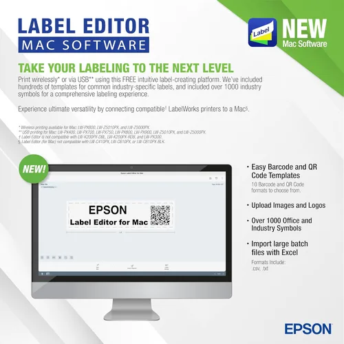 Vista 3 de LABELWORKS Epson LW-PX800 Industrial Wireless Label Maker - Desktop Label Printer Compatible with Large Variety of Tape Types