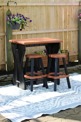 Vista 13 de Doble barra gris profundo superior y base negra, ideal para patio, bañera de hidromasaje, patio trasero, diseño duradero resistente a la intemperie