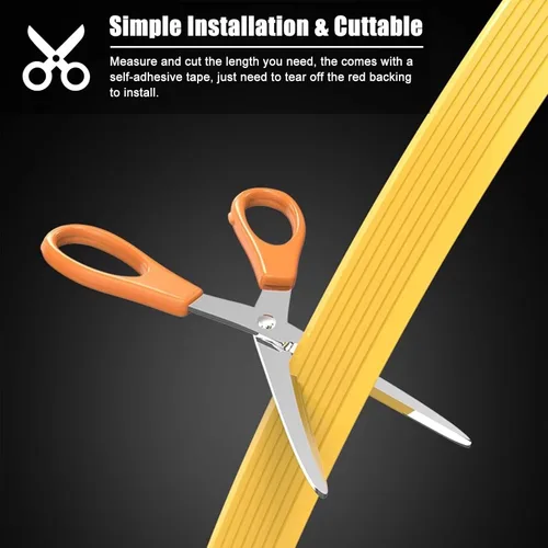 Vista 4 de MPOWRX Non Slip Threshold Transition Strip Wood to Tile, Self-Adhesive Carpet Edge Cover Strip, Flat Floor Gap Connecting Strips for