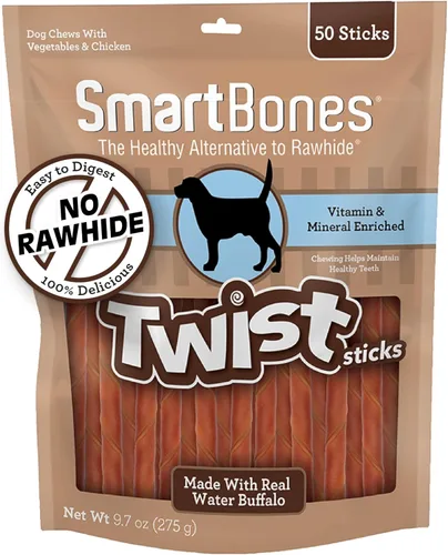Vista 8 de SmartBones Twists Wrapped with Chicken Made with Real Water Buffalo, 30 unidades, masticables sin piel cruda para perros, 7.40 onzas (paquete de 1)