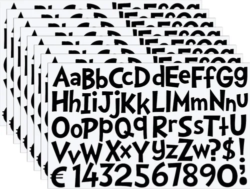 TaoBary 544 calcomanías grandes del alfabeto de 2 pulgadas, letras mayúsculas y minúsculas con números, calcomanías de vinilo ABC impermeables para