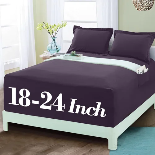 Vista 18 de Mocassi - Sábanas ajustadas de tamaño Twin con bolsillo profundo y efecto refrescante de hasta 16 pulgadas - Sábanas de lujo tipo hotel de 1800