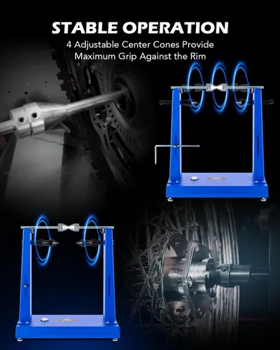 Vista 5 de Orion Motor Tech equilibrador de ruedas y soporte de alineación para motocicleta, soporte de balanceo de neumáticos para rueda de motocicleta