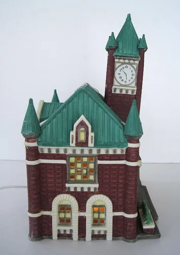 Vista 3 de Department 56 Colección Heritage Village; Serie Navidad en la ciudad; Ayuntamiento de 1988 #5969-2