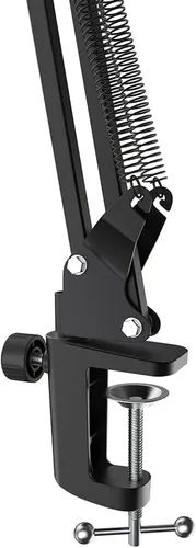 Vista 8 de FIFINE - Soporte de brazo para micrófono, soporte de micrófono de tijera con abrazadera resistente, adaptador de 3/8 a 5/8 pulgadas, para voz