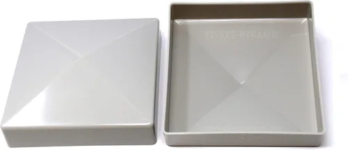 Vista 4 de True - Tapa para poste de valla de vinilo piramidal de plástico de 5 x 5 (5.000 in x 5.000 in), color negro o blanco, múltiples cantidades