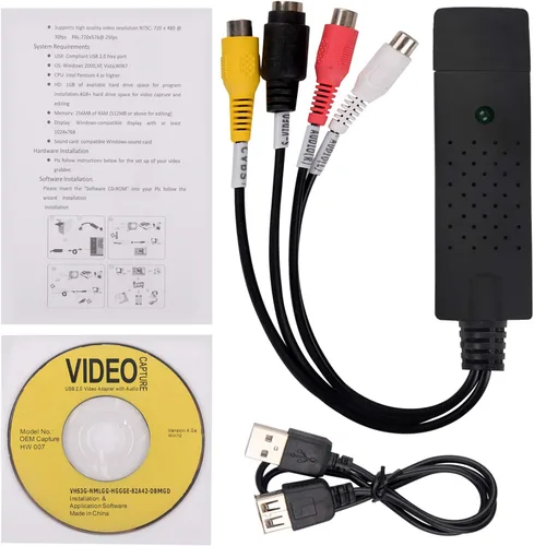 Vista 2 de USB 2.0 Tarjeta de captura de audio de vídeo USB VHS VCR TV a DVD convertidor de tarjeta de captura adaptador OS Windows 2000, XP/Vista/7/8/10