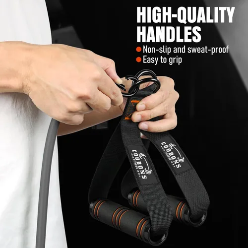 Vista 6 de Resistance Bands with Handles, 175lb Exercise Bands for Working Out, Fitness Bands, Workout Bands with Door Anchor and Ankle Straps, Physical