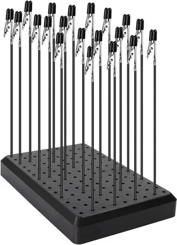 GJJC09B 1 unidad Base de Soporte de Pintura y 20 unidades Juego de Palos con Pinza de Cocodrilo Herramientas de Modelado para Aerógrafo, Piezas de