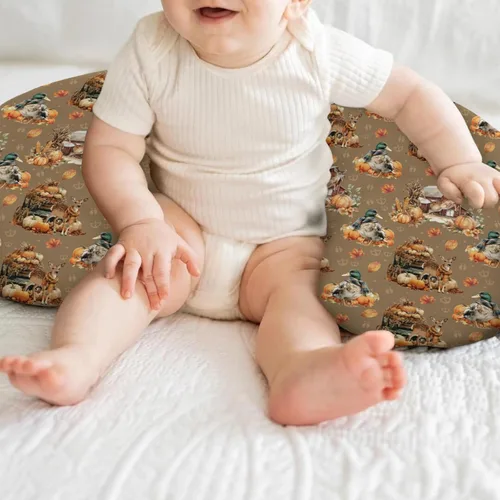 Vista 8 de Fall Deer Hunting Nursing Pillow Covers Autumn Duck Hunt Pumpkins Leaves Soft Stretchy Nursing Cover for Breastfeeding Pillows Neutral Countryside