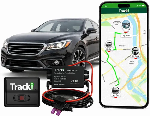 Tracki - Kit de cables/estabilizador para vehículos y marinos, solo para rastreador GPS universal Tracki, alimentación de 12 V/24 V a micro USB,