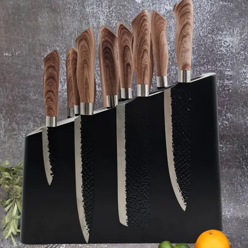 Vista 6 de Resafy Soporte magnético para cuchillos en bloque de madera con soporte de exhibición de cuchillos doble cara, soportes magnéticos con imanes