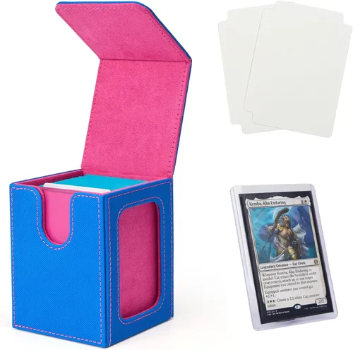 Vista 28 de Venssu Caja de cubierta MTG con temática de ángel con ventana de exhibición