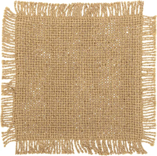 Vista 3 de VHC Brands Juego de 12 posavasos cuadrados de arpillera de algodón de color sólido para cocina, color tostado natural