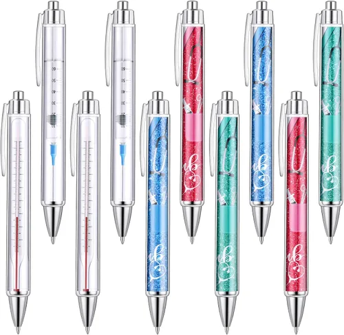 Jetec Juego de 10 Bolígrafos de Enfermera a Granel Regalo de Navidad CNA Tinta de Apreciación Bolígrafos Divertidos Conjunto Médico Mensaje de