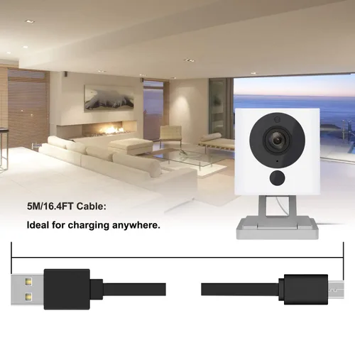Vista 4 de FastSnail Cable de carga plano de extensión de 164 pies y cable de sincronización de datos para PS4para controladores Xbox One para Kindle Fire