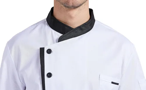 Vista 5 de Nanxson Chaqueta de chef unisex para hombre, abrigo de chef para restaurante, cocina, uniforme CFM0016