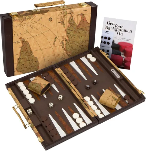 Vista 13 de Juego de mesa de Backgammon con estuche, disponible en tamaños pequeños, medianos y grandes de Get the Games Out, S