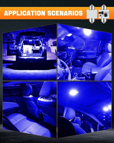 Vista 6 de LUYED DE3175 bombillas LED azules Canbus libres de errores de 1.25 pulgadas DE3021 DE3022 3175 bombillas LED para luces interiores de mapa, domo