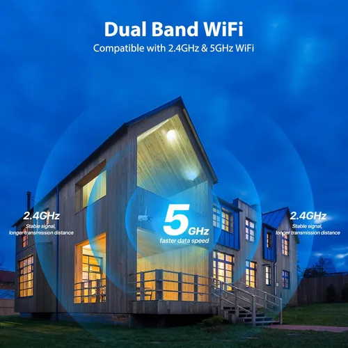 Vista 6 de SV3C Cámara IP WiFi 4K para exteriores, cámaras de seguridad bala con cable de 8MP con reflector de visión nocturna a color, ONVIF, RTSP, detección