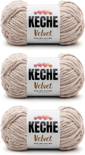 Vista 60 de Hilo de terciopelo Keche para crochet, suave chenilla voluminosa para bebé, manta Amigurumi, 100 gr (121 m) - Blanco