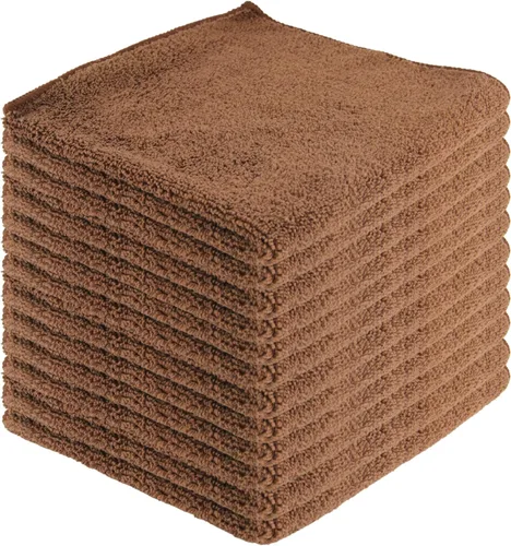 Vista 15 de Toallas de limpieza de microfibra, paquete de 12, 16 x 16 pulgadas, multiusos, más suaves, altamente absorbentes, sin pelusas, reutilizables, Negro