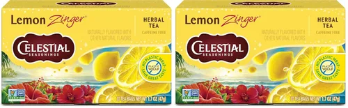 Vista 8 de Celestial Seasonings Té de hierbas Lemon Zinger, sin cafeína, caja de 20 bolsas de té