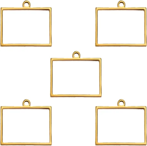Vista 24 de kkjoy 5 piezas de dijes de mapas de continentes huecos de EE. UU. con colgante para hacer joyas y manualidades, accesorios de mini dijes de acero