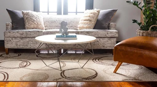 Vista 4 de Rugs.com Equinox Collection - Alfombra baja beige de 2 x 3 pies, perfecta para entradas, cocinas, rincones de desayuno, piezas de acento